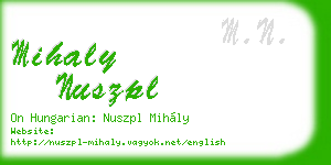mihaly nuszpl business card